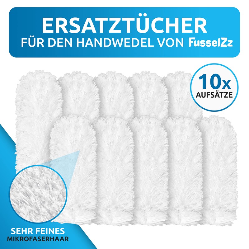 FusselZz Washable Hand Duster + 4 Replacement Cloths: Effective Dust
