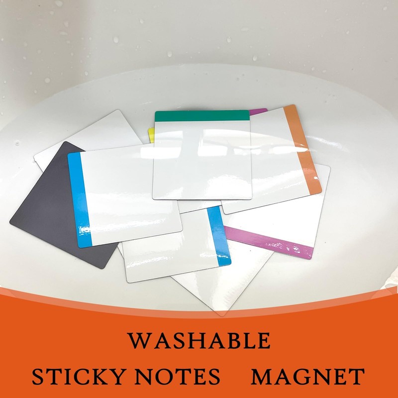 Reusable Magnetic Sticky Note for Fridge,Post on Small Magnet Sheets,Square