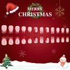 Christmas Press on Nails Medium Square MABKJLF Red French Tip