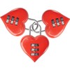 3Pcs Red Mini Heart Password Lock Small Metal Heart Shaped