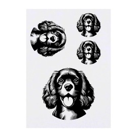 Azeeda 4 x 'Cocker Spaniel Hund' Temporäre Tattoos - Wasserfest, Hautfreundlich & Ungiftig · Transfers in Verschiedenen Größen (TO00073484)