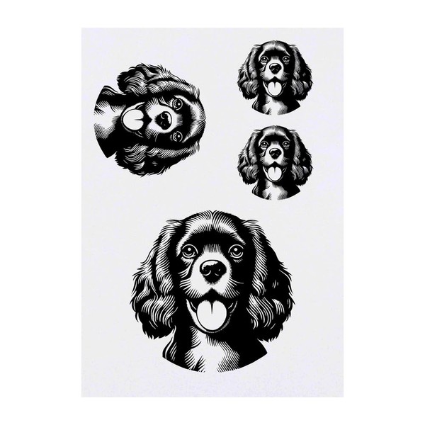 Azeeda 4 x 'Cocker Spaniel Hund' Temporäre Tattoos - Wasserfest,