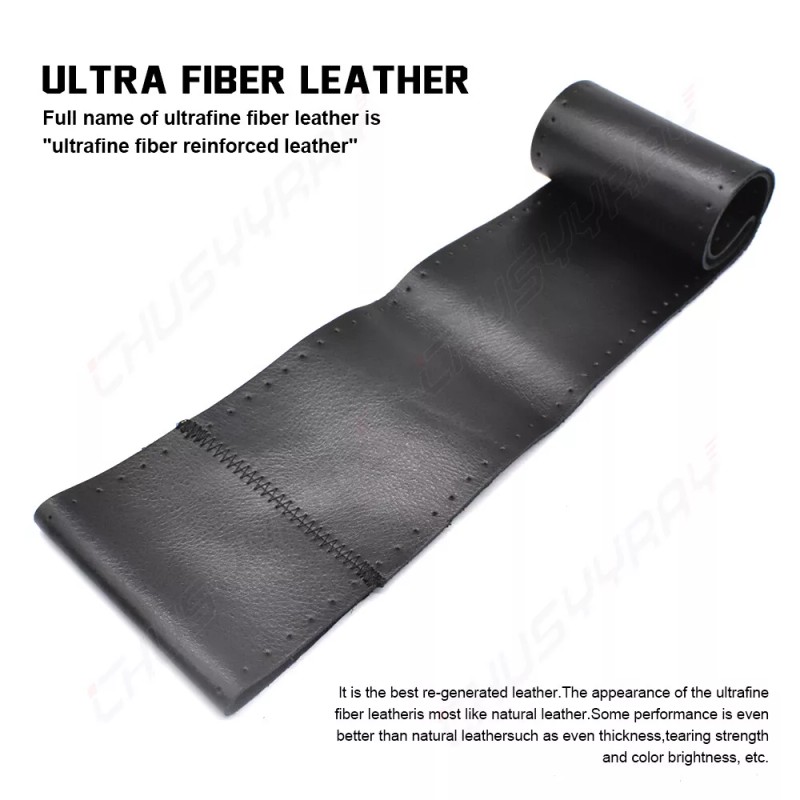 CHUSYYRAY 15" Steering Wheel Cover Genuine Leather for Chevy Suburban
