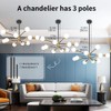 Deyidn Sputnik Chandeliers Black and Gold Chandelier Modern Pendant Light