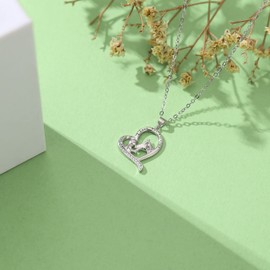 ALoVeSoul to My Daughter Necklace - Sterling Silver Girls with Horse Pendant Necklace Gift for Women Girls