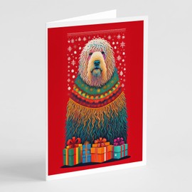 Caroline's Treasures DAC3115GCA7P Komondor Holiday Christmas Greeting Cards Pack of 8 Blank Cards with Envelopes Whimsical A7 Size 5x7 Blank Note Cards