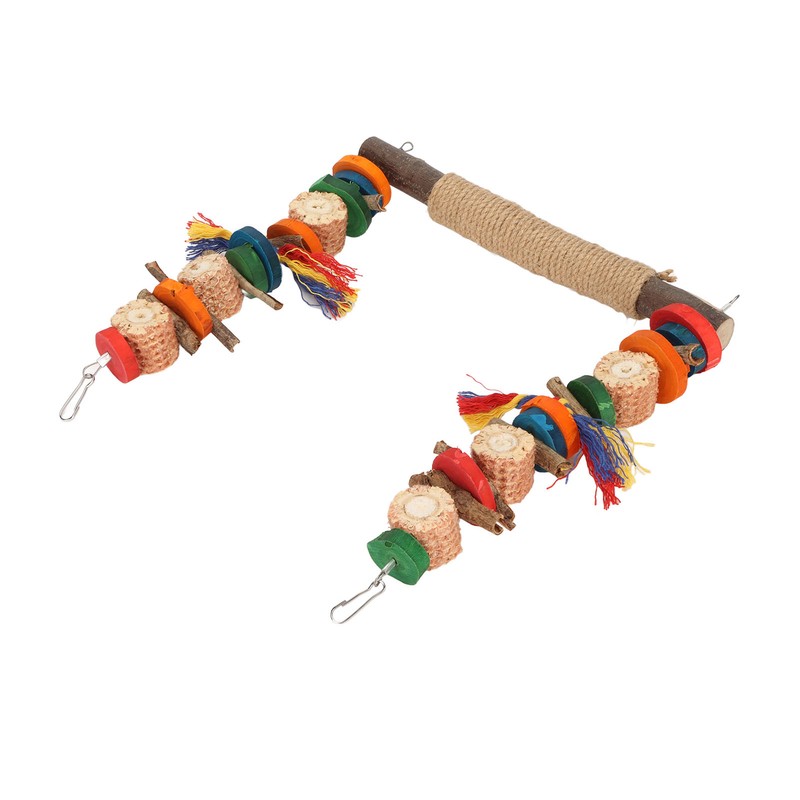 Bird Swing Toy Colorful Beak Grinding Parrot Chewing Perch Toy