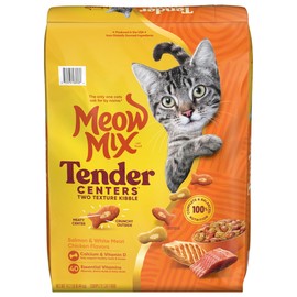 Meow Mix Tender Centers Dry Cat Food, Salmon & Chicken, 14.2 Pound, Crunchy Outside Meaty Inside