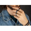 3 Anillos Números Romanos, Gris-negro, Negro-Azul │ Anillos Giratorios, Anillos