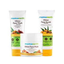 Mamaearth De-Tan Facial Kit (Ubtan face Wash, Ubtan Face Mask & Ubtan Face Scrub Combo)