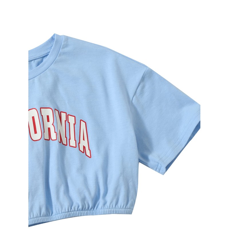 SHENHE - Conjunto de 2 piezas de playera corta y
