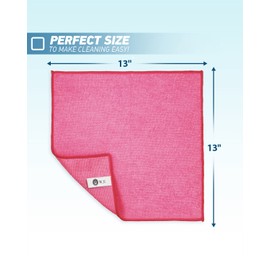 WEAWE Microfiber Cleaning Cloth-50Pcs (13x13 inch) Ultra Soft Highly Absorbent Rags, Reusable and Lint Free Cleaning Towels for Housekeeping-Machine Wash (HotPink)