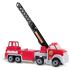 Tonka Steel Classics Hook N’ Ladder Fire Truck – Made with Steel & Sturdy Plastic, Red Toy Construction Truck, Boys and Girls, Kids, Toddlers, Ages 3+