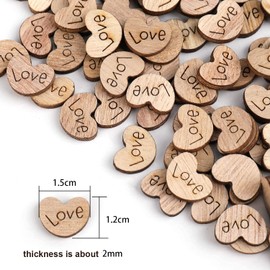 TSKDKIT Pack of 500 Small Wooden Hearts Wedding Decoration Table Mini Wooden Hearts Table Decoration Wooden Hearts for Crafts Natural Wood Discs Heart for Picture Frame Decoration DIY Craft