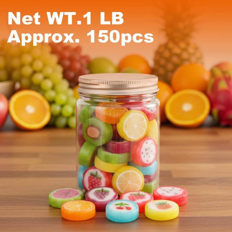 Mixed Fruit Hard Candies Slices Assortment Bag 1LB (Approx. 150