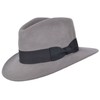Mens or Womens 100% Wool Fedora Hat with Grosgrain Band