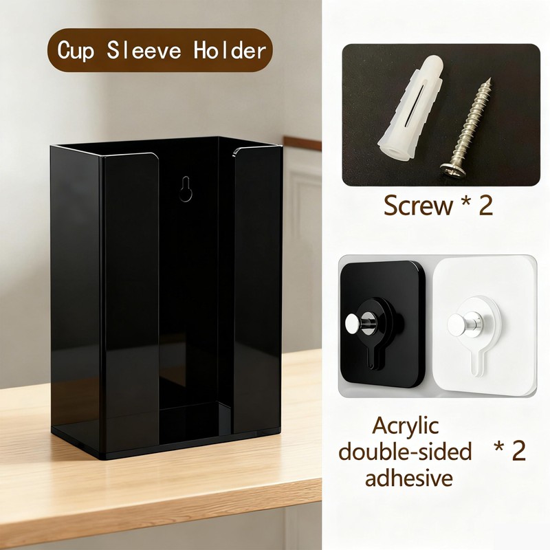 Baosia Coffee Cup Sleeve Organizer Rack-Acrylic Collar Holder Storage for