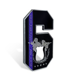The Blue Line Challenge Coin Police officer Law Enforcement I Got Your Six-Brotherhood Black 2.7
