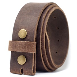 Ashford Ridge 40mm Full Grain Hide Leather Snap On Belt - Vintage Brown XL