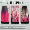 RUNATURE Pink Hair Extensions for Women Clip in Human Hair