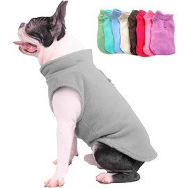 JACKO & CO - Fleece Vest Sweater with Leash Ring - Soft Lightweight Breathable for Puppies Small Medium Dogs, Kitten, Cats, Chihuahua - Warm for Fall/Autumn/Winter (Grey, S (4-6lbs))