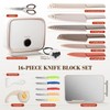 XXV 17Pcs Knife Set with Block & Sharpener,Kitchen Knives Block