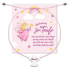 BOOMTOP Guardian Angel Bracelet Girls Christening Gift Bracelets Angel Lucky Charm Christening Child Lucky Bracelet Adjustable 30 cm Bracelet Boy Girl Gift for Christening Communion Confirmation