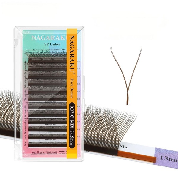 NAGARAKU yy Eyelash Extensions Brown Color y lash 0.07mm D