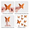 Glitter 3D Butterfly Wall Stickers - Orange