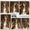 7JHHWIGS 28in Ash Brown Long Wavy Curtain Bangs Wigs Natural
