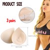 KALUROIL Premium Bra Inserts, Tri Angle Shape, 3 Pairs, Beige