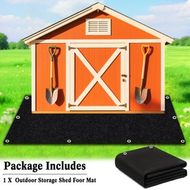 Thickened Outdoor Storage Shed Mat, 2MM Waterproof Patio Furniture Pad, Carport Dust Proofing Oil Mat with Metal Grommets, Anti-Slip Soft Storage Shed Rug, Storage Shed Not Included (6 X 3.9 FT)