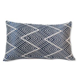 Stylish Scandinavian Style Sofa Back Cover Geometric Pattern 45 x 45 30 x 50 Jacquard Weave Square Rectangle Asian Taste Japanese Modern SweetBaku (30 x 50, Navy)