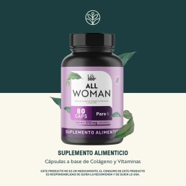 Multivitamnico Mujer Life360 Colgeno, Maca y Vitaminas All Woman 80 Cpsulas Suplemento Alimenticio Mujer 80 Porciones Vitaminas Mujer                 