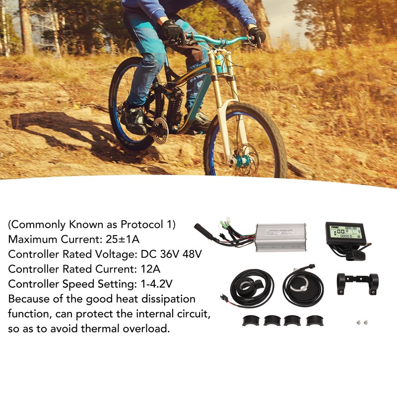Electric Bike Conversion Kit 25A Sine Wave Controller LCD3U Panel