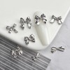 Bow Nail Charms 16Pcs 3D Silver Alloy Nail Charms for