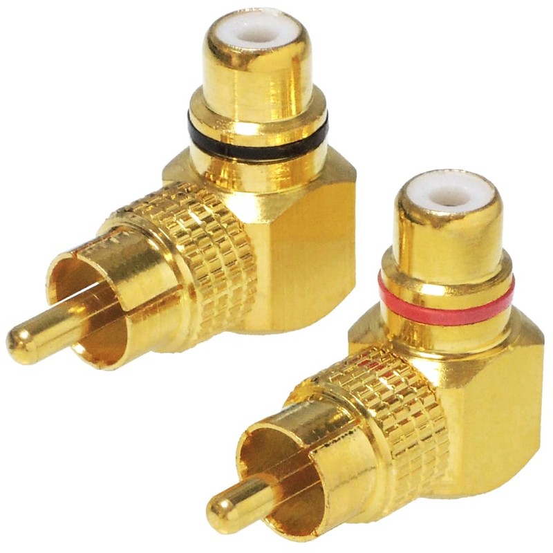 KAUMO RCA Plug Right Angle 90 Degree 90° Copper/Gold Plated