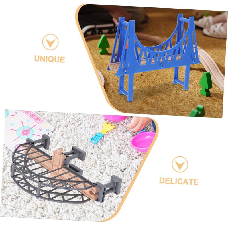 Kisangel Funny Bridge Toy DIY Train Accessory Model Train Bridge