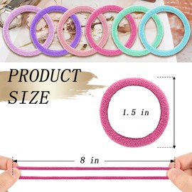 Kanprincess Nylon Hair Ties - No Damage,Strong Soft Cotton Hair Bands Accessories for Thick Hair 100PCS Ponytail Holders for Women Girls