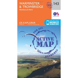 Warminster & Trowbridge Map | Weatherproof | Westbury & Mere | Ordnance Survey | OS Explorer Active Map 143 | England | Walks | Hiking | Maps | Adventure