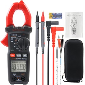 Digital Clamp Meter, Multimeter 6000Counts Volt Meter Auto-ranging Measures AC/DC Amp Clamp, NCV Non Contact Check Function (MAYILON MY2600D)