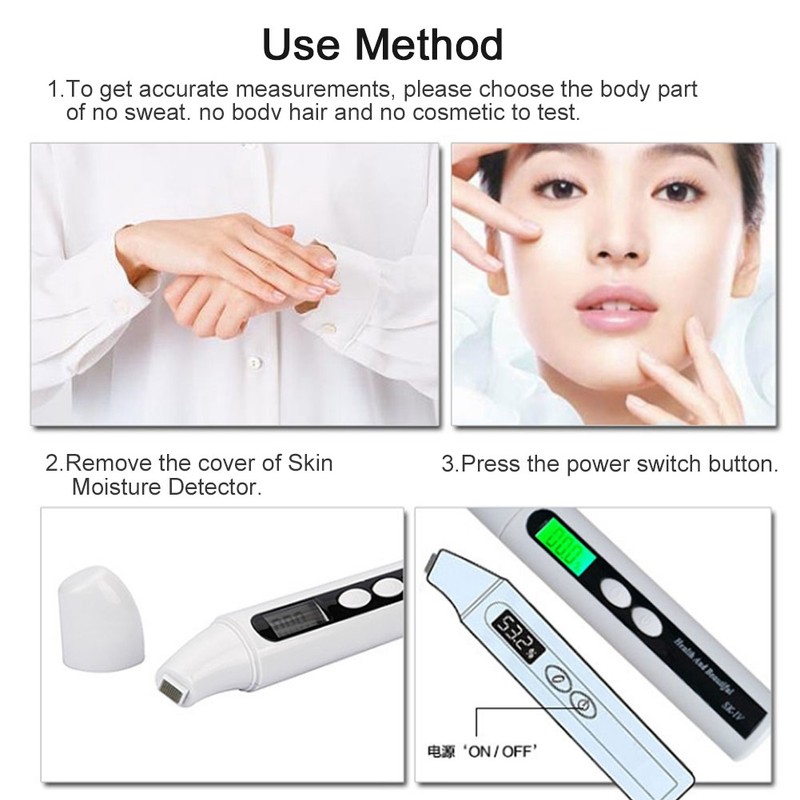 0~99.9% Digital LCD Skin Face Moisture Oil Analyzer Monitor Tester