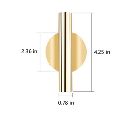 2 Pcs Gold Wall Decor, Plant Wall Vase Metal Tube Decoration Holder Used to Display Dried Flowers, Faux Flowers, Fake Flowers, Also Suitable for Gravestone Memorial Decoration (Round Gold)