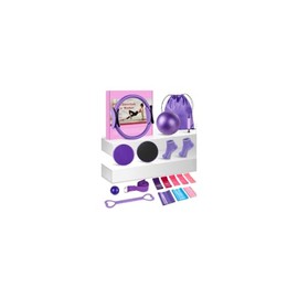 Spopal 17 en 1 Pilates Kit [Actualizado], Kit de Pilates en Casa | con Pelota de Yoga, Anillo, Bandas de Resistencia, Correa de Estiramiento, Discos D