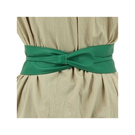 FASHIONGEN - Woman Italian leather Obi belt, CASSIANE - Green, S-M