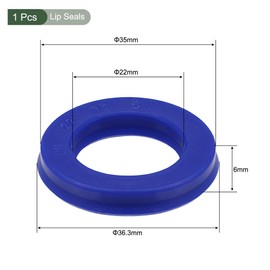 YOKIVE 1 Pcs UN Radial Shaft Seals, Industry PU Oil Seals for Hydraulic Cylinders (Blue, 22-mm ID x 35-mm OD 6-mm Width)