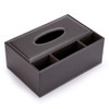 Sumnacon Tissue Box PU Leather Rectangle Dispenser with 3 Compartments