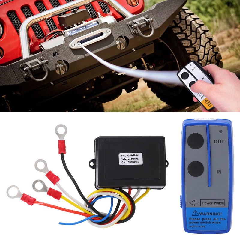 Wireless Winch Remote Control Kit 434MHZ Receiver 12V 24V Switch