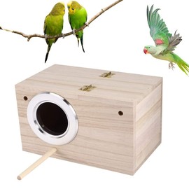 Pet Bird Breeding Box, Bird Breeding Box, Bird House Nesting House, Parakeet Nesting Box, Bird House Pet Accessories, Made of Wood, for Parakeets, Parrots (25 x 13 x 13 cm)