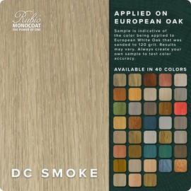 Rubio Monocoat Wood Stain & Finish 65 ft² - DC Smoke | Oil Plus 2C | Quick-Dry, Eco-Friendly Linseed Wood Oil for Indoor Use, Includes Accelerator (Part B) | Protector | 130 ml